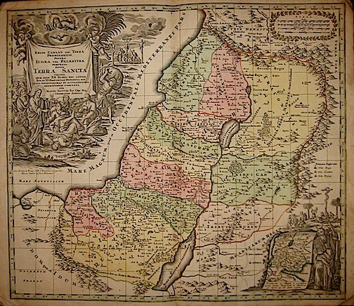 Seutter Matthaeus (1678-1757)  Regio Canaan seu Terra Promissionis, Postea Iudaea vel Palaestina nominata, hodie Terra Sancta vocata... 1740 ca. Augsburg 